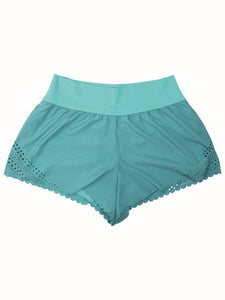 Simply Southern Teal Scalloped Shorts