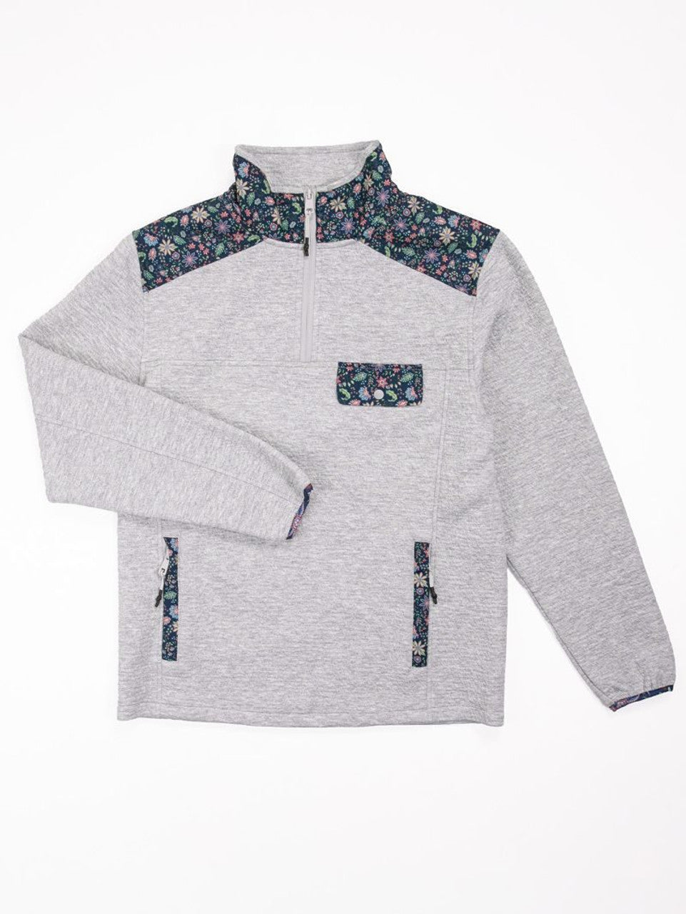 Quarterzip Aria Heather Gray - Simply Southern