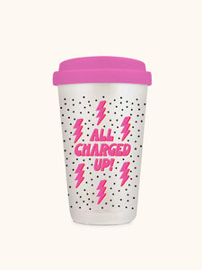 All Charged Up Glass Coffee Tumbler