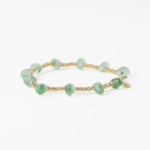 Hope Brass Stretch Bracelet with Glass Beads Mint