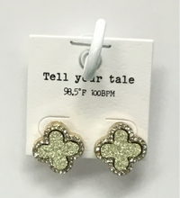 Diamond Clover Stud Earrings