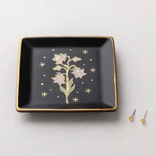 Flower on Black Jewelry Dish & Stud Earring Set