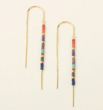 Chromacolor Miyuki Thread Earrings - Dark Multi/ Gold