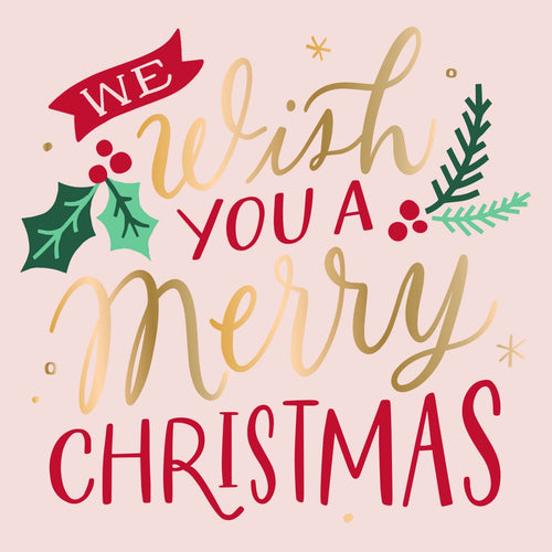 A Merry Christmas Foil 
Christmas Cocktail Napkins | 20 Count