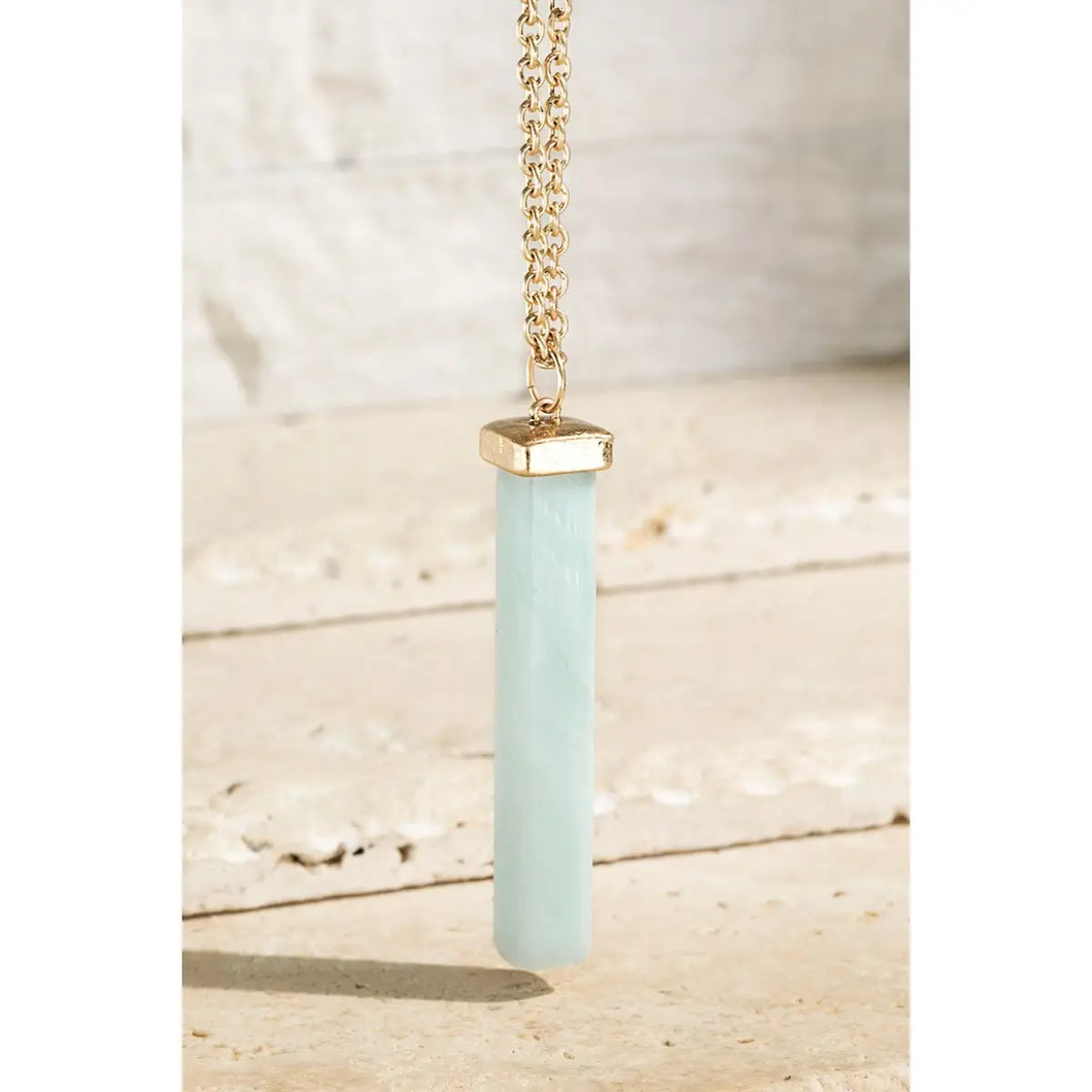 Natural Stone Bar Necklace