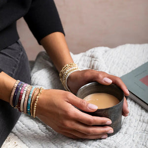 Mini Metal Stacking Bracelet-Mixed Beads Gold