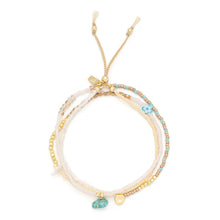 Mixed Media Wrap Bracelet/Necklace - Tranquility/Turquoise/Gold