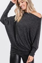 Charcoal Solid Top with One Shoulder