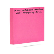 Hanging On By A Thread | Funny Sticky Notes