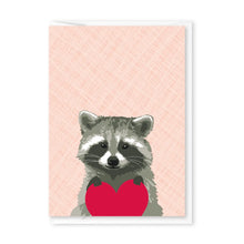 Raccoon Heart Folded Valentine's Day Enclosure