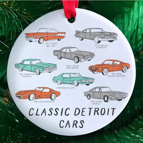 Classic Detroit Cars Ceramic Ornament