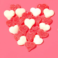 Gummi Candy Red & White Hearts 7 oz Resealable Bag