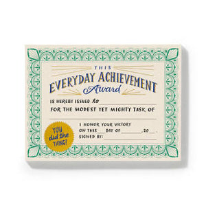 Everyday Achievement Certificate Notepad