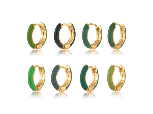 Green Daphne Multi Pack Huggie Earrings