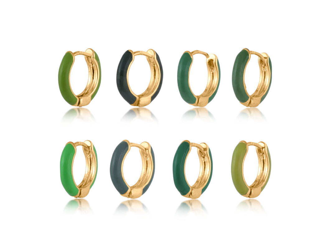 Green Daphne Multi Pack Huggie Earrings