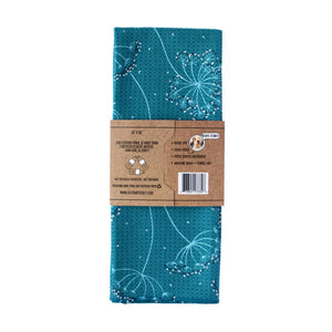 Teal Queen Anne's Lace | Two Sided Tea Towel