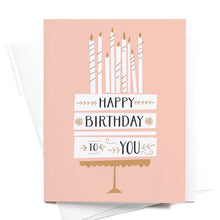Happy Birthday To You Cake + Candles Greeting Card
