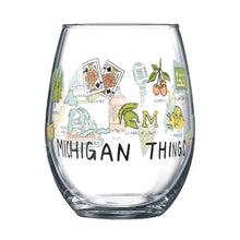 Michigan Things Wine Glass