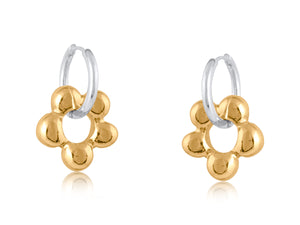 Gold Flower Sakura Daisy Earrings