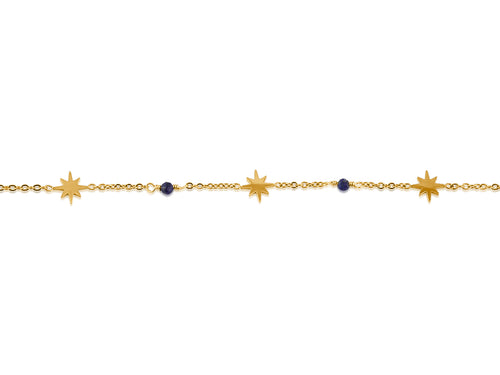 Blue Celina Stainless Steel Anklet