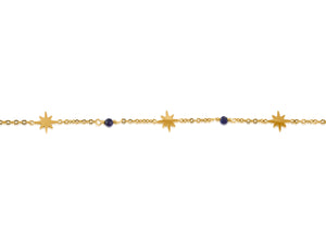 Blue Celina Stainless Steel Anklet