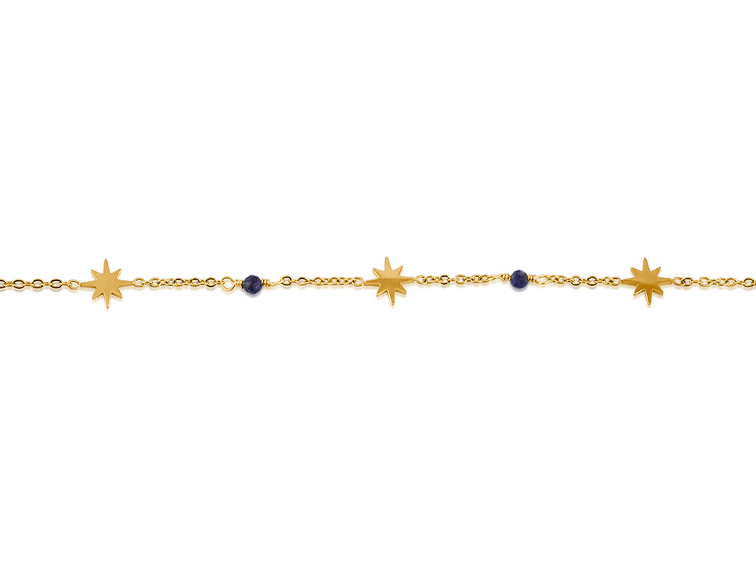 Blue Celina Stainless Steel Anklet