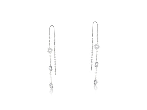 Silver Mira Stainless Steel Earrings