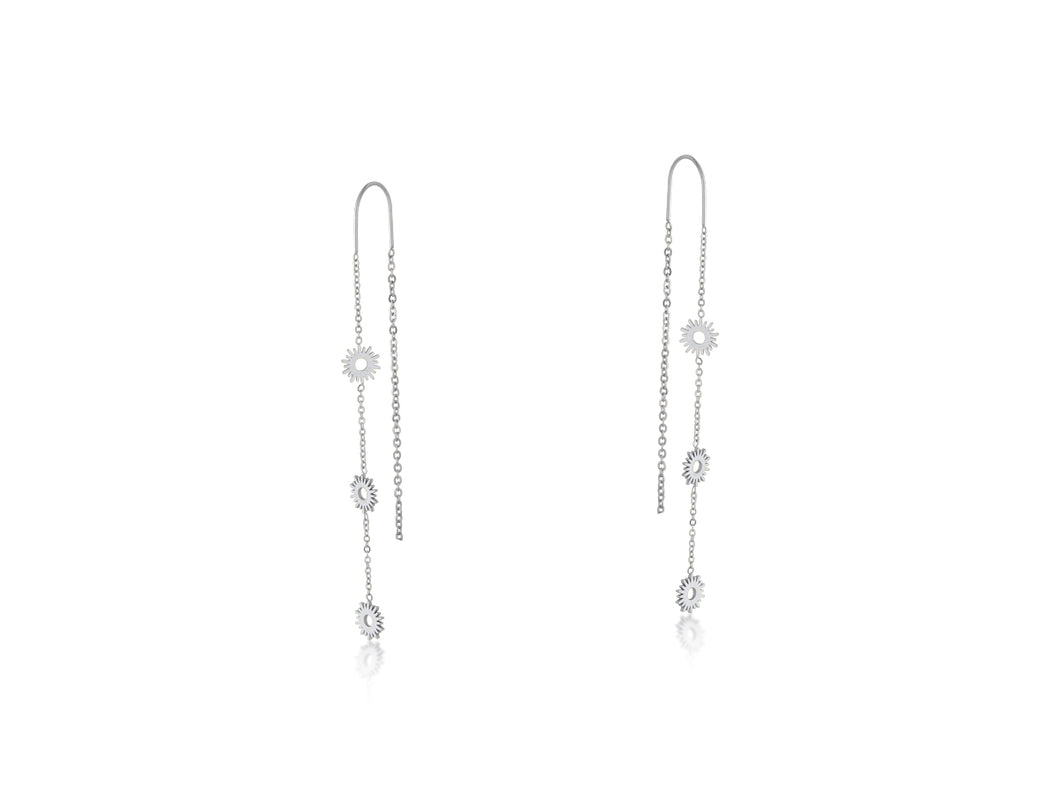 Silver Mira Stainless Steel Earrings