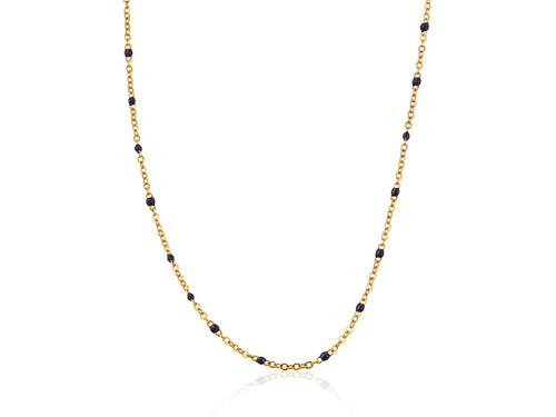Blue Lily Stainless Steel Necklace