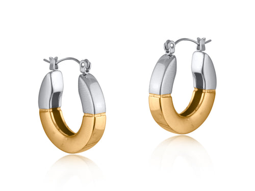 Gold Patricia Two Tone Stainless Steel Earrings