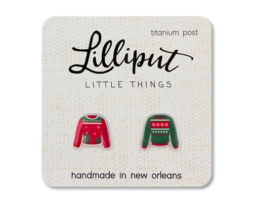 Lilliput Ugly Christmas Sweater Earrings