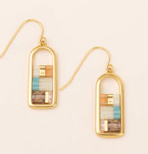 Good Karma Miyuki Frame Earrings - Mint/ Peach/ Gold