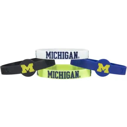 Michigan Wolverines Silicone Bracelets, 4-Pack