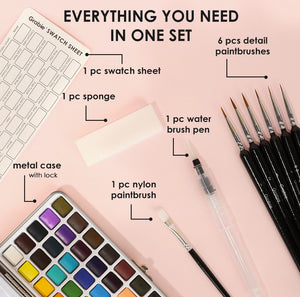 Grabie Watercolor Set of 50 with Brushes