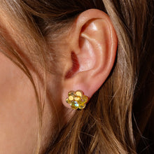 Gold Confetti Acrylic Flowers Stud Earrings