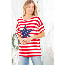 Stripe and Star Short Sleeved Top