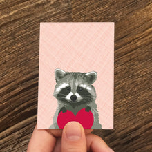 Raccoon Heart Folded Valentine's Day Enclosure