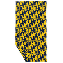 Maize and Blue Michigan Double Sided Waffle Dish Towel