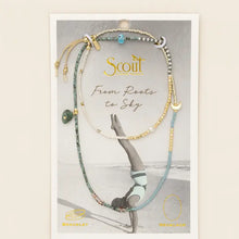 Mixed Media Wrap Bracelet/Necklace - Transformation/African Turquoise/Gold