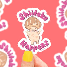 Shiitake Happens Funny Mushroom Vinyl Sticker