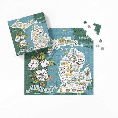 Illustrated Michigan Map Puzzle