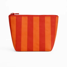 Preppy Stripe Pouch + Cosmetic Bag Orange & Red Tyvek