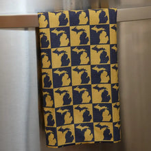 Maize and Blue Michigan Double Sided Waffle Dish Towel