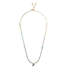 Mixed Media Wrap Bracelet/Necklace - Transformation/African Turquoise/Gold