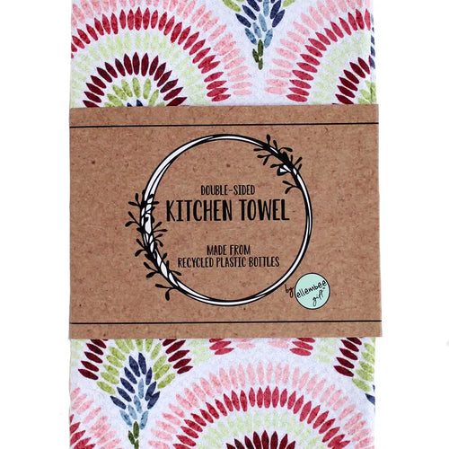 Vintage Scallops in Mulberry | Double Sided Kitchen Towel