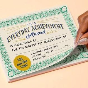 Everyday Achievement Certificate Notepad