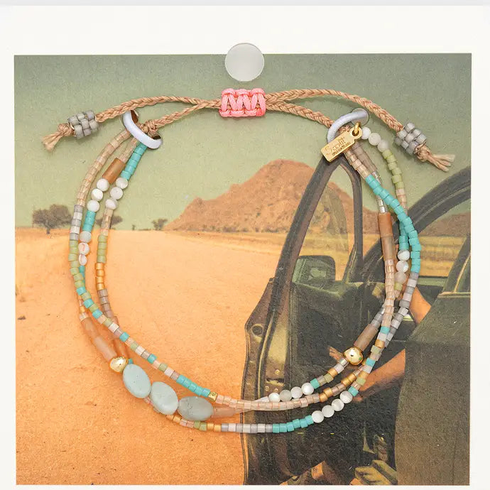 Mixed Media Bracelet - Courage/Amazonite/Gold