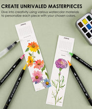 Grabie Watercolor Coloring Bookmarks Set of 12