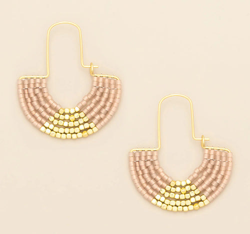 Chromacolor Miyuki U-Hoop Earring - Blush/Gold