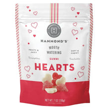 Gummi Candy Red & White Hearts 7 oz Resealable Bag